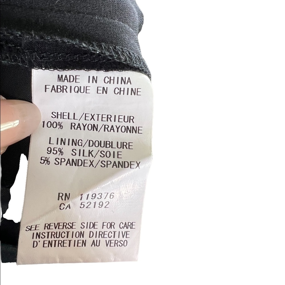 Helmut Lang Wide Leg Trouser Pants Silk Blend Black Front Pleat Women's size 10 - Picture 9 of 11